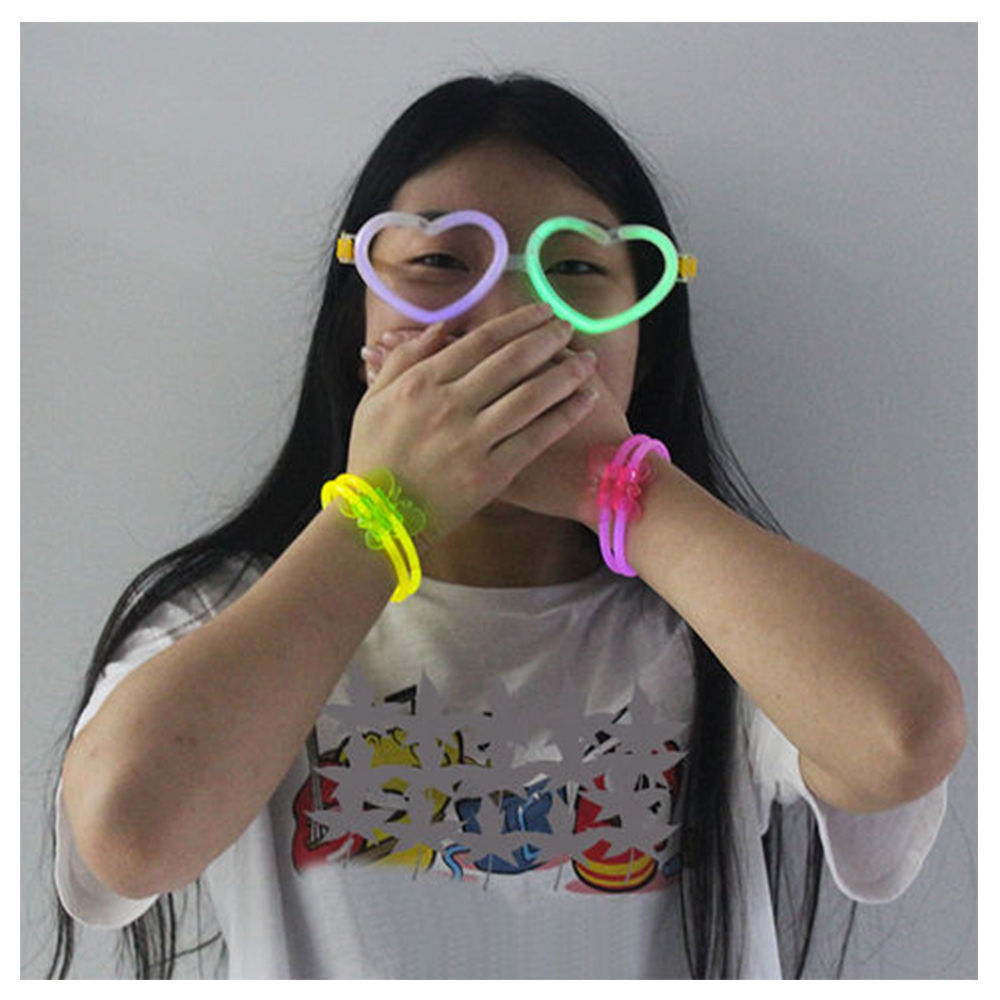 Party Propz Glow in The Dark Bracelet Glow Sticks With Butterfly Connector