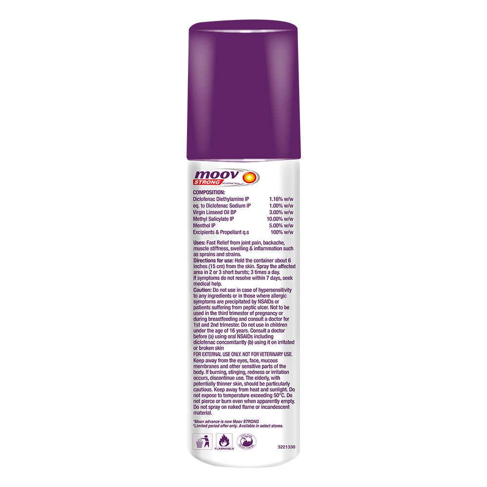 Moov Strong Advanced Spray Diclofenac Formula For Quick Relief