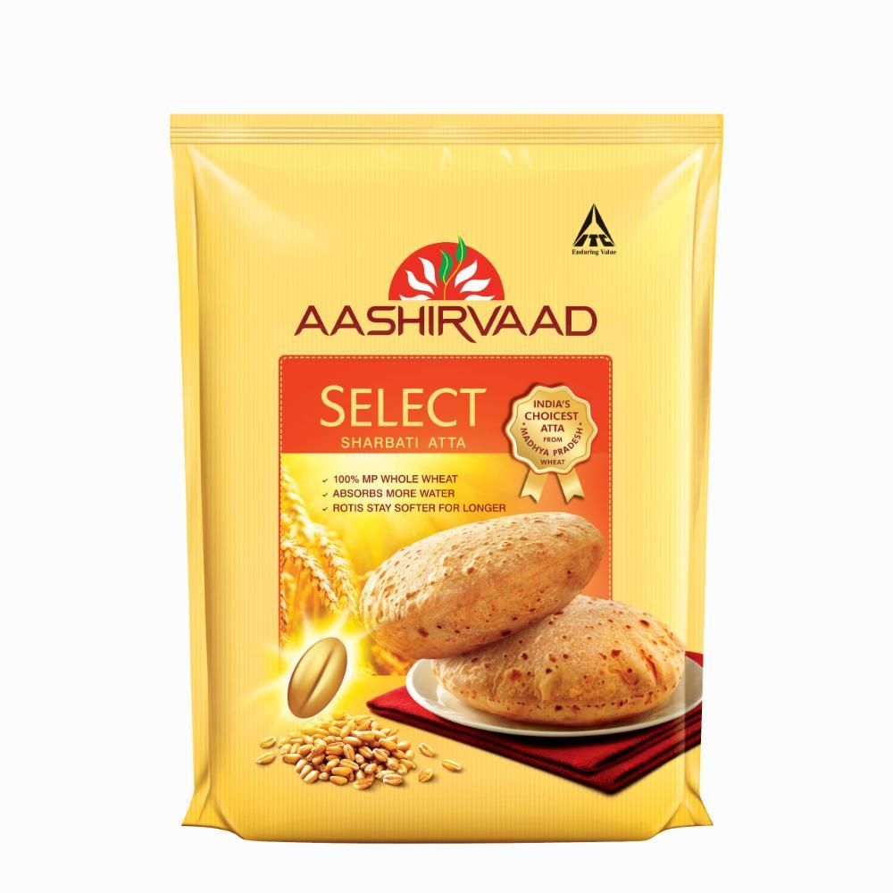 Aashirvaad Select Atta | Made from 100% MP Sharbati Wheat for Softer Rotis