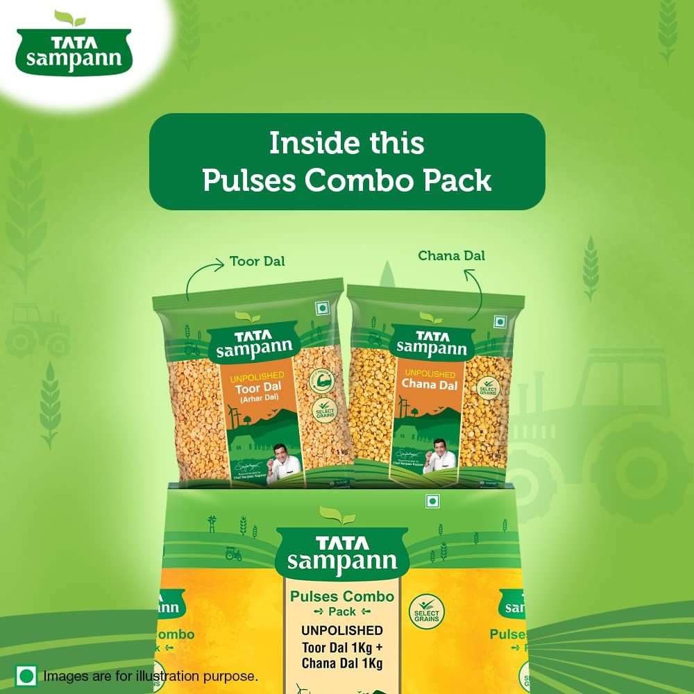Tata Sampann Combi Pack Toor Dal and Chana Dal