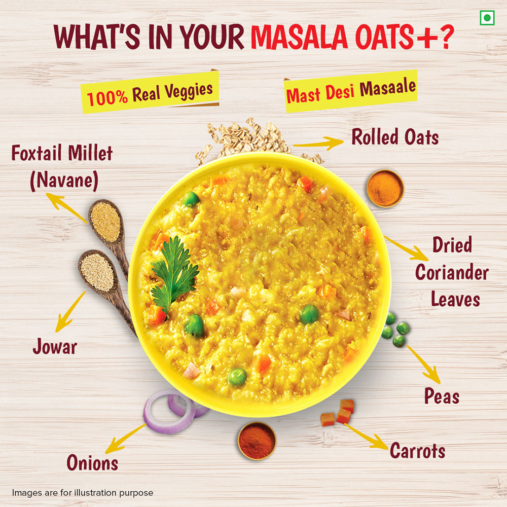 Tata Soulfull Masala Oats+ Mast Masala, with 25% millets, Non sticky