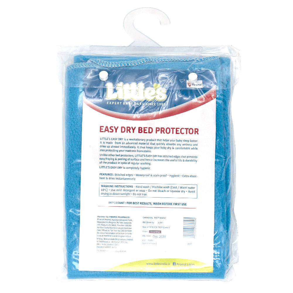 Littles Expert Baby Care Easy Dry Bed Protector Small For Kids | Blue | 0 - 3 years