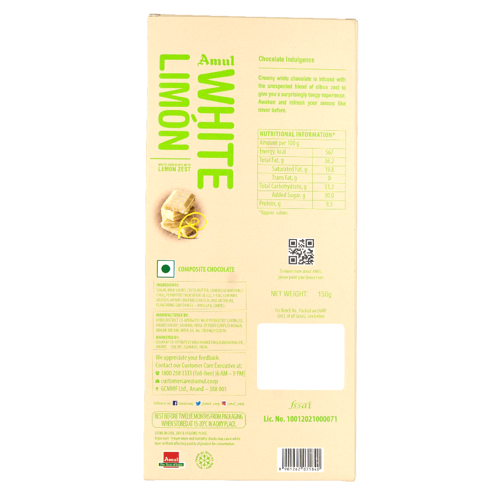 Amul White Limon Chocolate