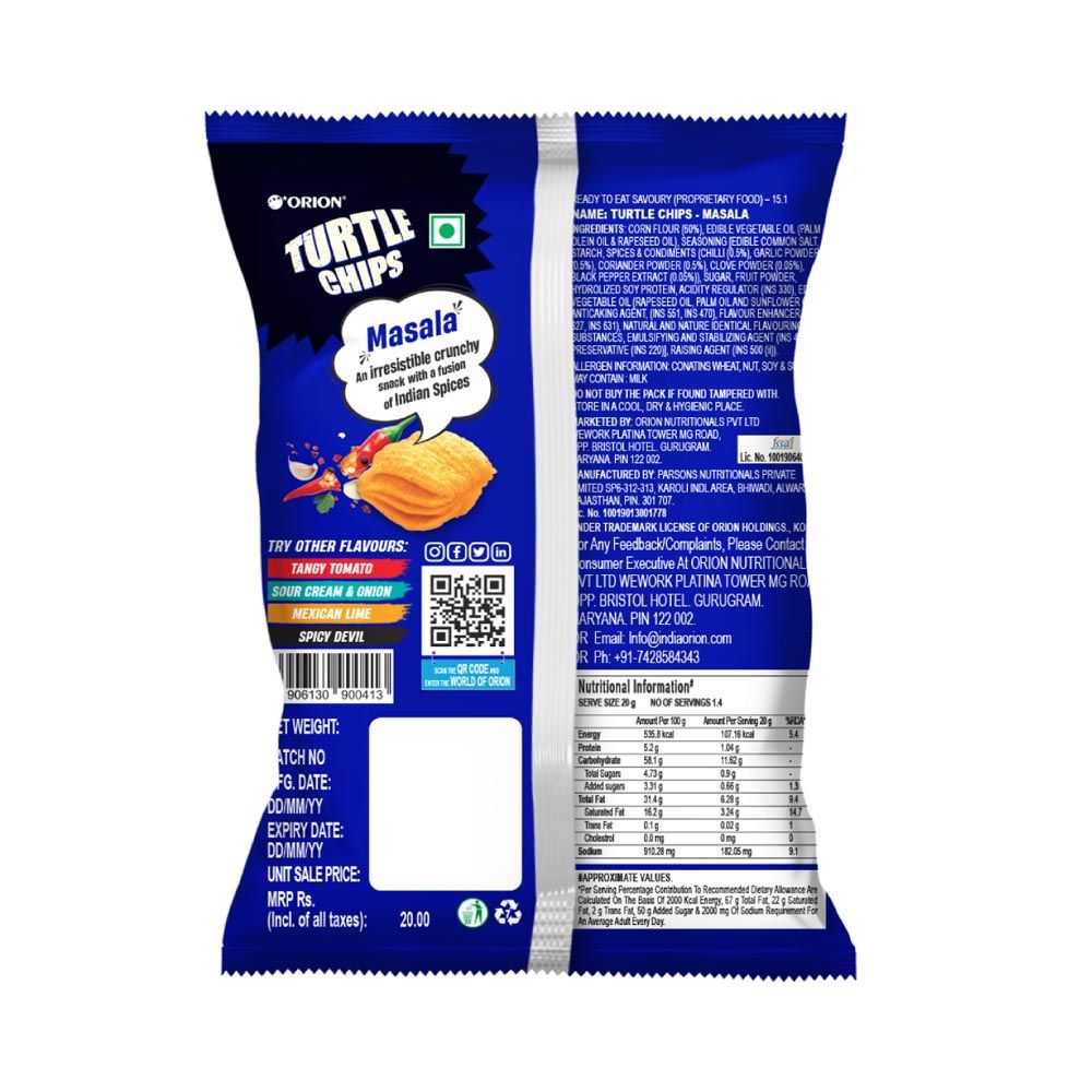 Orion Turtle Chips - Masala Corn Chip