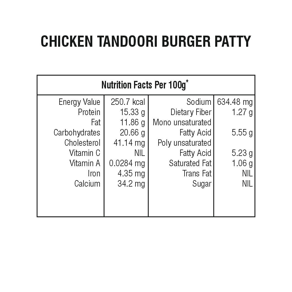 Zorabian Chicken Tandoori Burger Patty