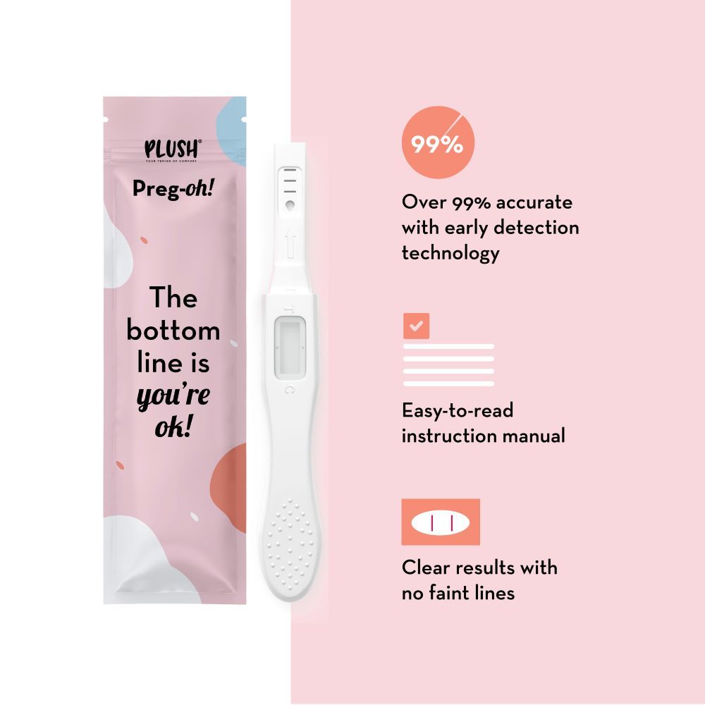 Plush Preg-Oh! Midstream Pregnancy Test Kit Rapid One Step Home Test 99% Accuracy 1 pc Combo