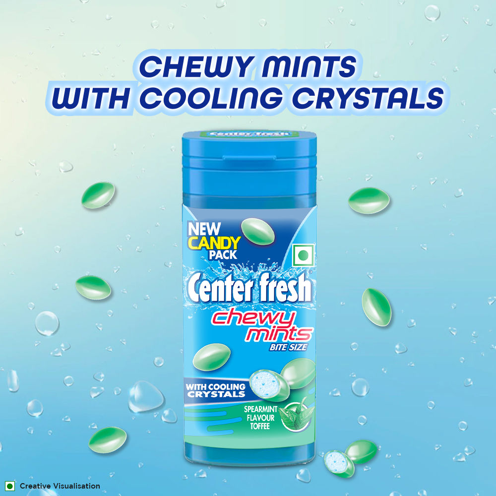 Center Fresh Mint, Chewy Mints, Spearmint Flavour Candy Pouch