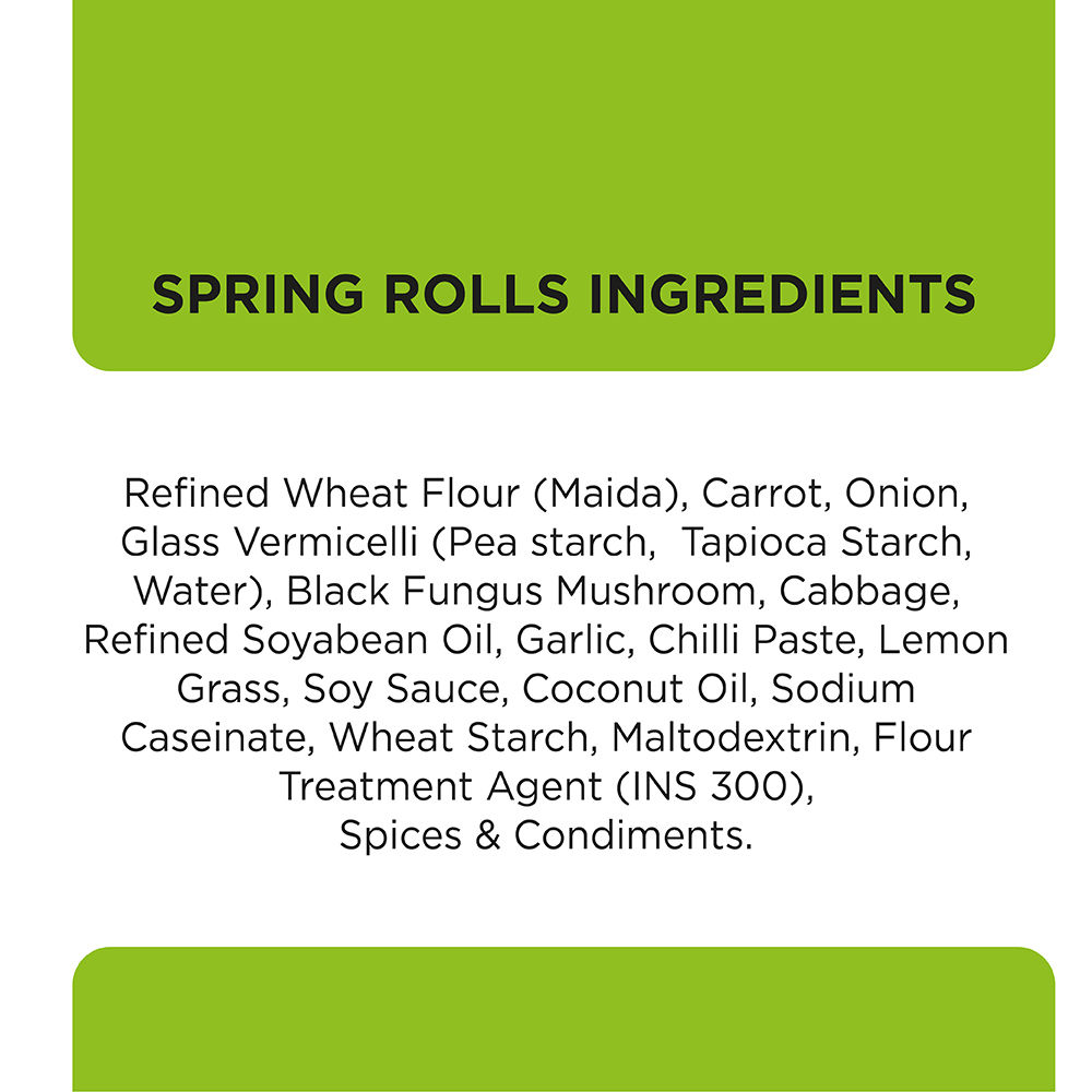 Prasuma Spring Rolls Veg Frozen 6 pc Combo