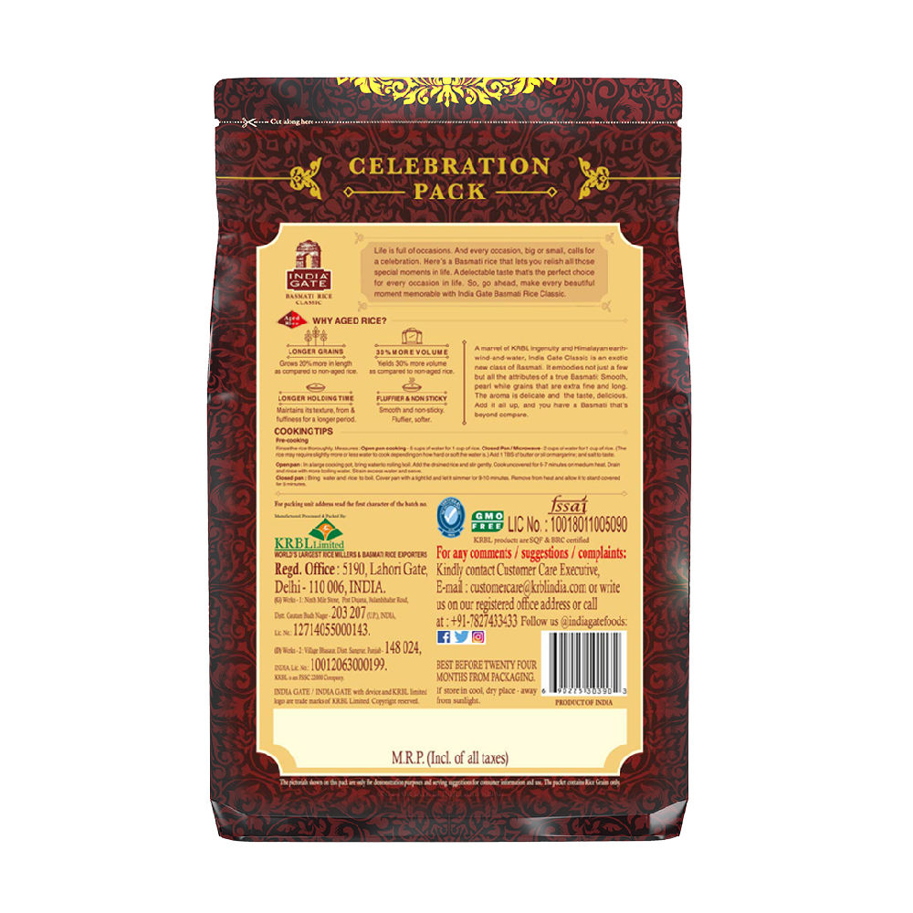 India Gate Classic Basmati Rice| Extra Long Grains