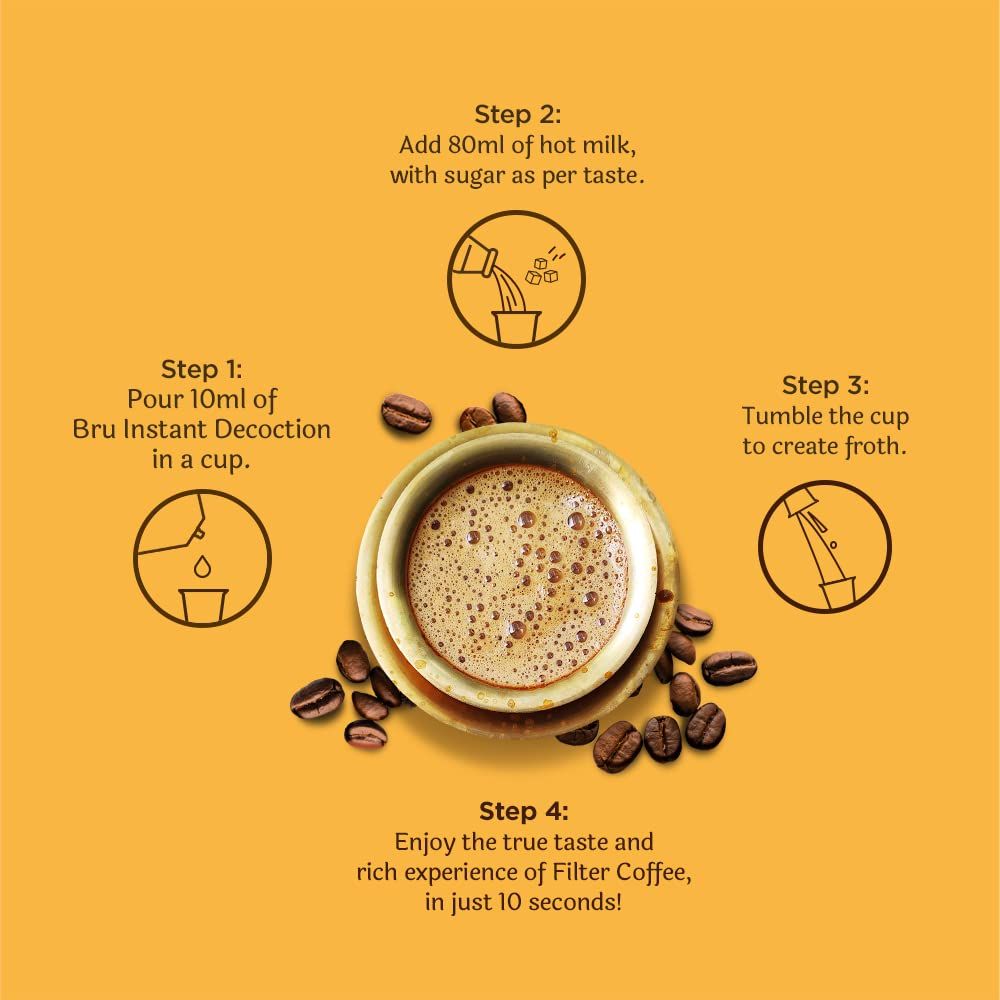 Bru Instant Decoction Ready To Use Decoction Tasty Filter Coffee In Seconds Makes