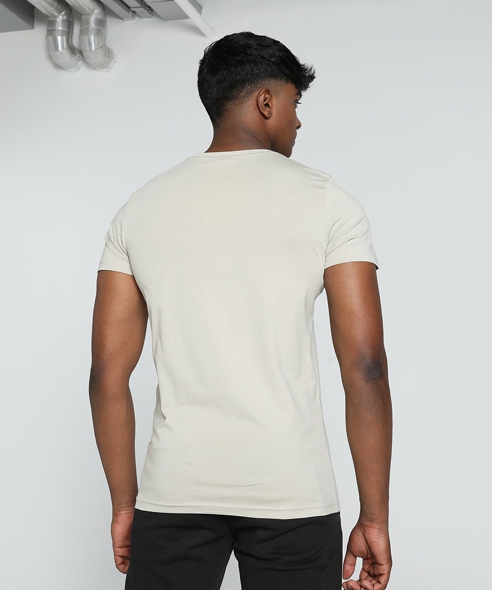 Puma Men's T-Shirt Round Graphic - Beige | S
