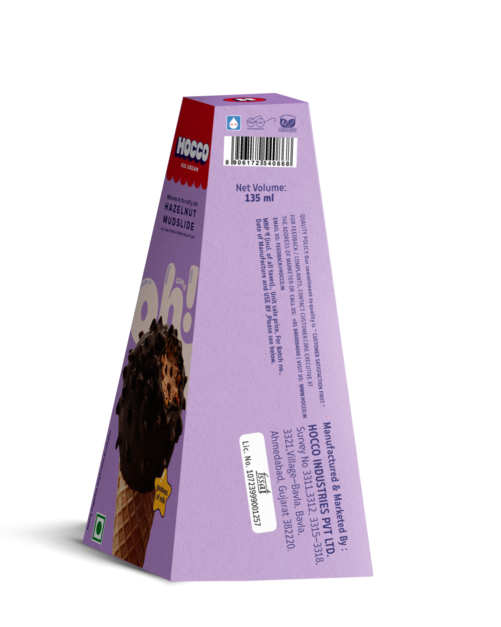 Hocco Hazelnut Mudslide Ice Cream Cone 135 ml Combo