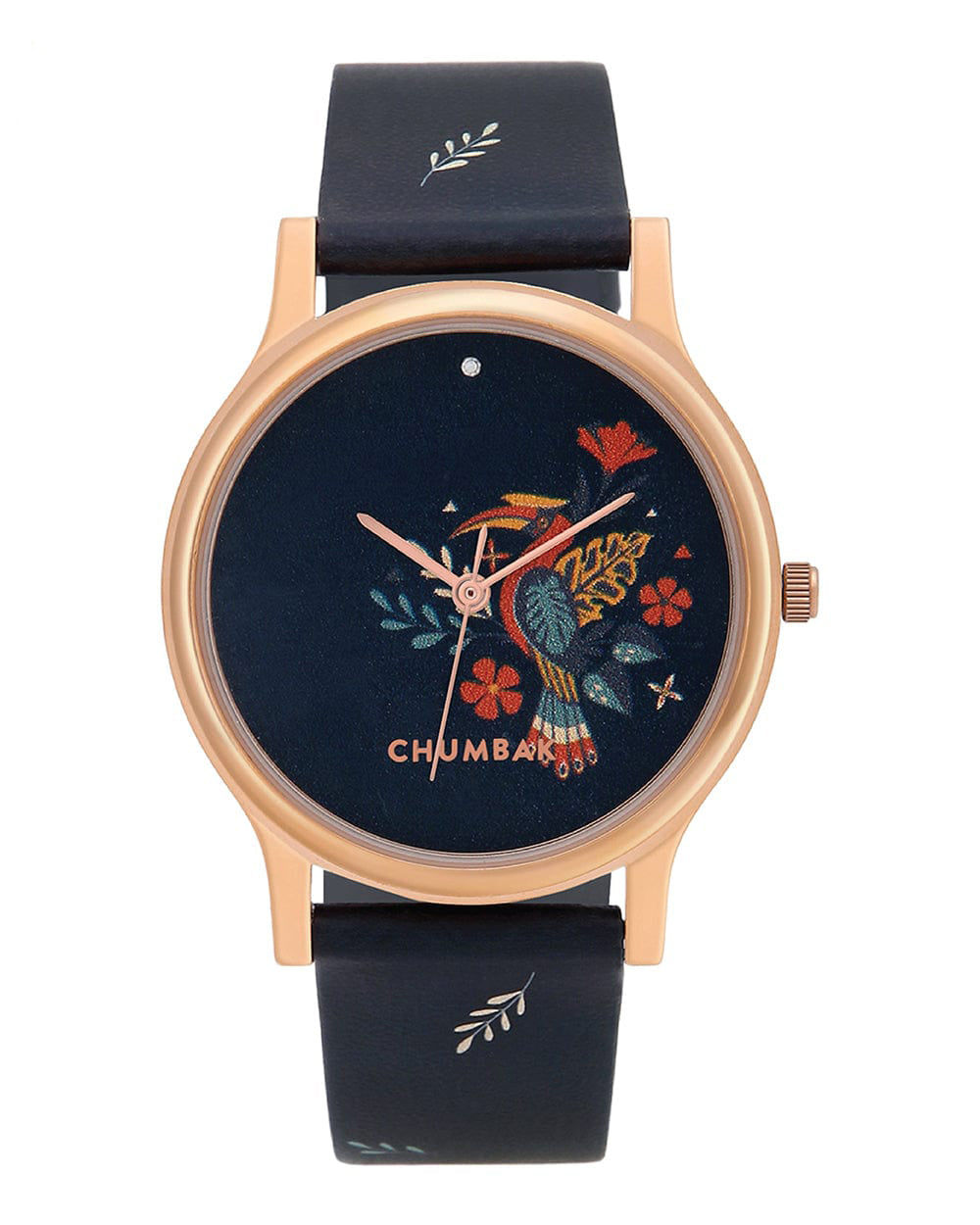 Chumbak Women's Leather Analog Watch | Black