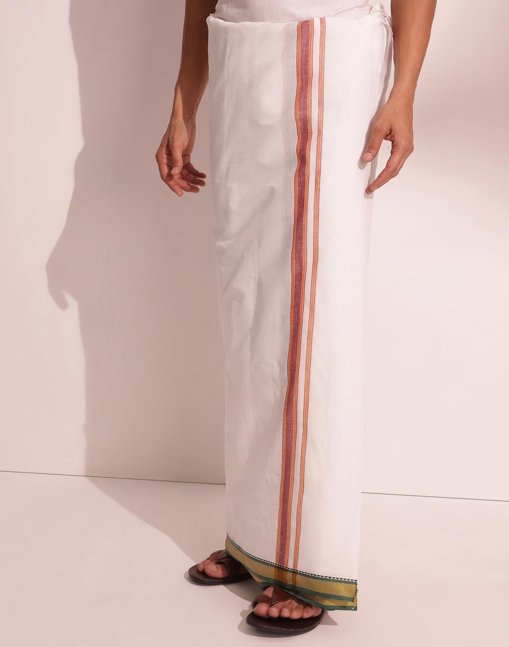 Fabindia Men's Dhoti Woven Blend | Multi -