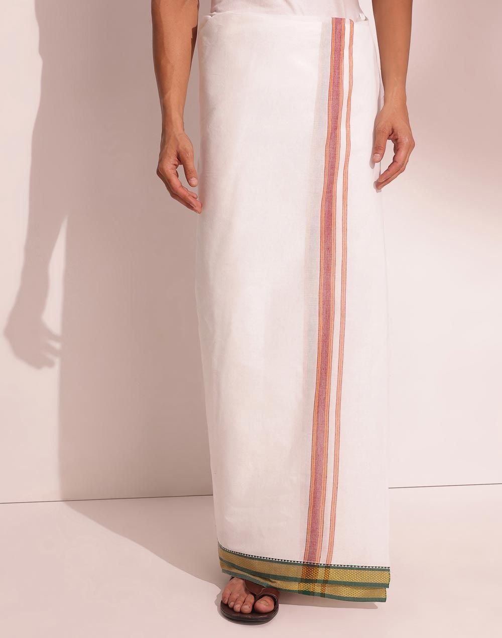 Fabindia Men's Dhoti Woven Blend | Multi -