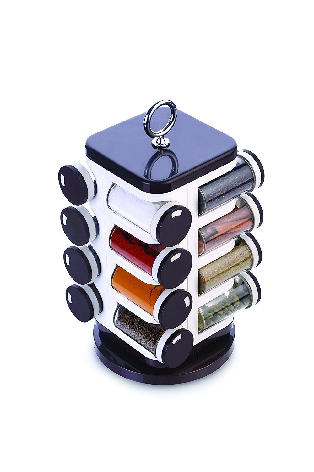 Ganesh Revolving Masala Spice Box For Kitchen Set Of 16 - Color May Vary