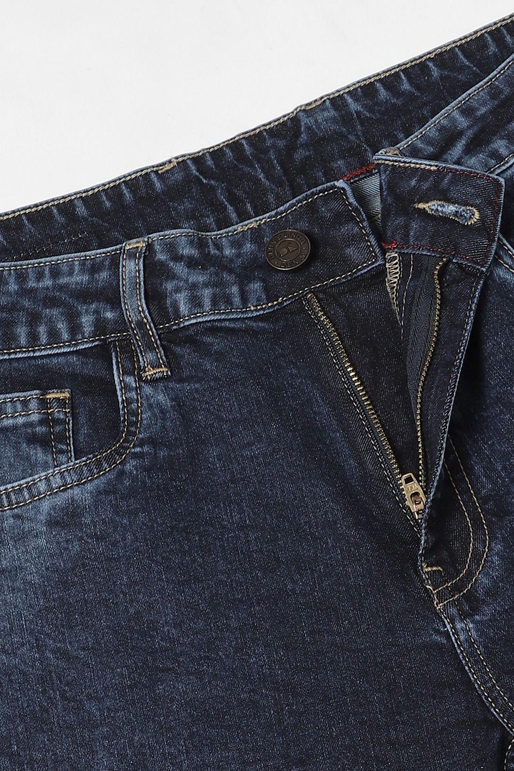 Dennis Lingo Men's Boot Cut Washed Stretchable Jeans | Indigo | 30