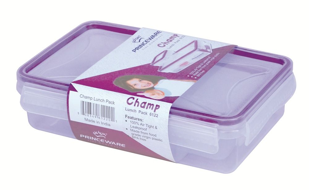 Princeware Champ Lunch Box Set of 2 Pieces 160 ml+890 ml| 205 x 133 x 54 Mm