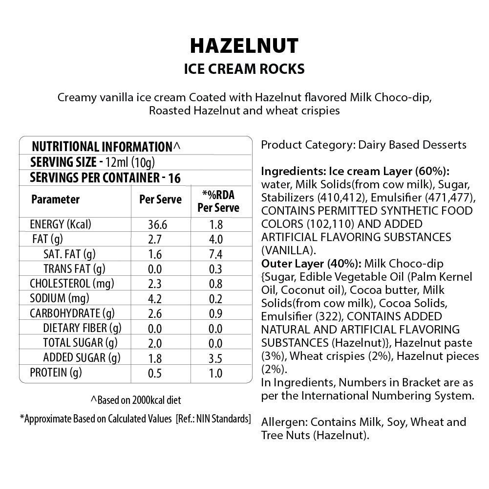 Baskin Robbins Ice Cream Rocks Hazelnut Bites