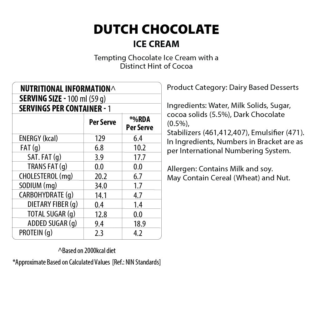 Baskin Robbins Dutch Chocolate Ice Cream Cup 100 ml Combo