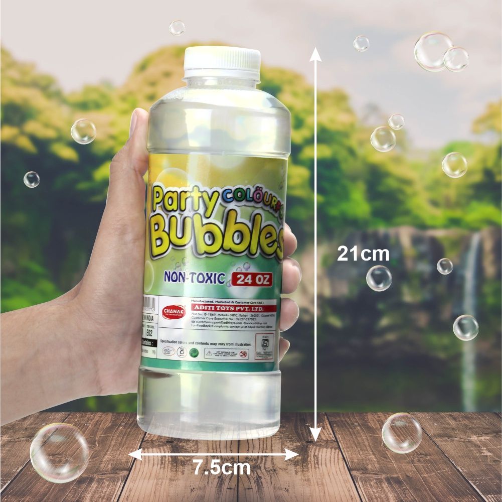 Aditi Toys Bubble Liquid Solution Bottle, Refill For Bubble Guns & Wands (Pack Of 1)