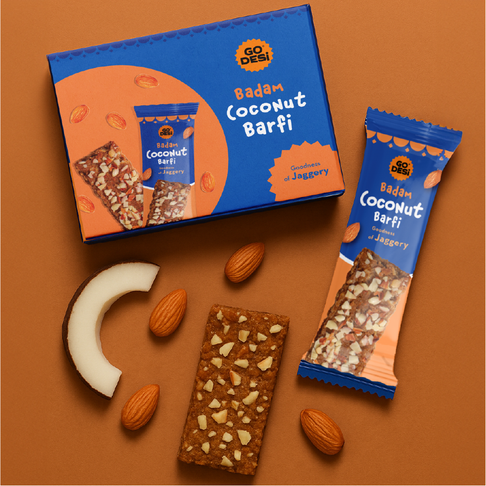GO DESi Badam Coconut Barfi Mithai Box 96 g Combo