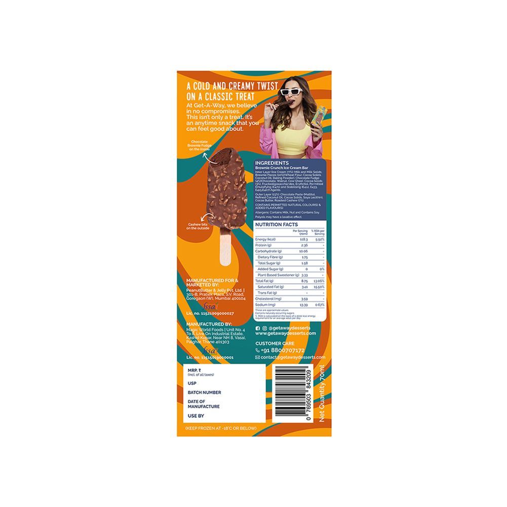 Get-A-Way Brownie Crunch Ice Cream Stick 70 ml Combo