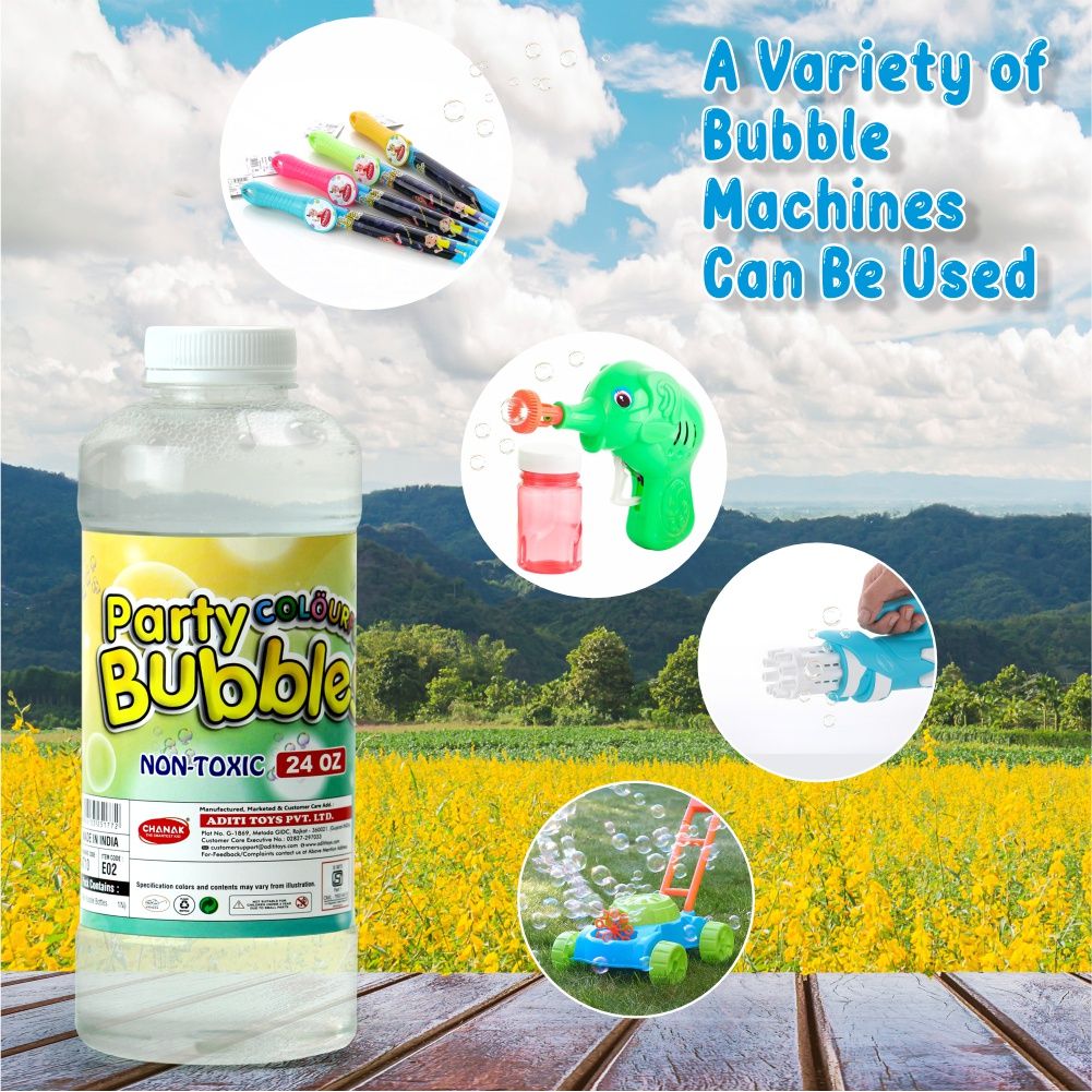 Aditi Toys Bubble Liquid Solution Bottle, Refill For Bubble Guns & Wands (Pack Of 1)