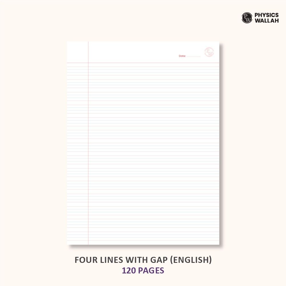Physics Wallah Doodle Notebook | 120 Pages | Four Lines with Gap (English) set of 6