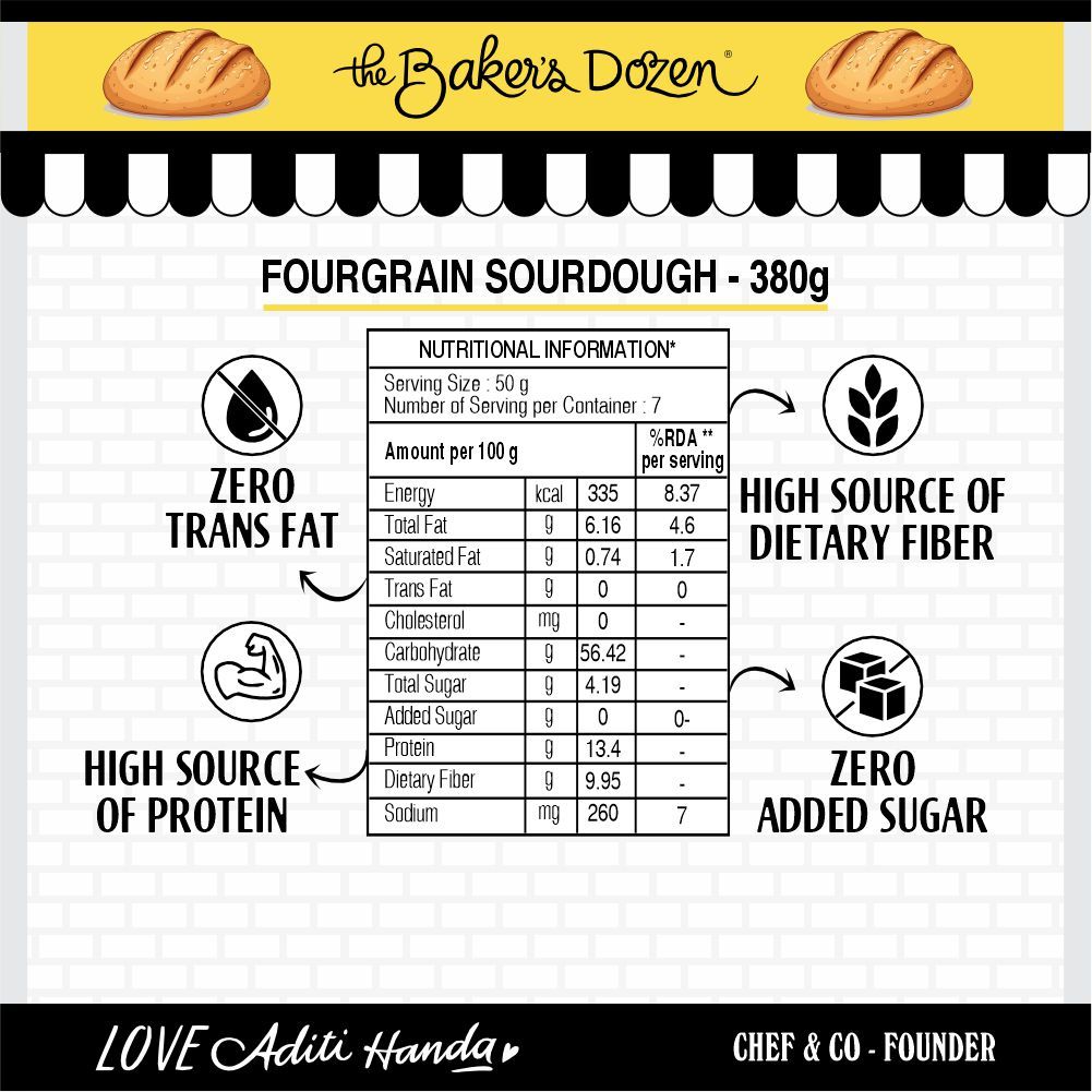 The Baker's Dozen Fourgrain Sourdough Zero Maida Gut Friendly
