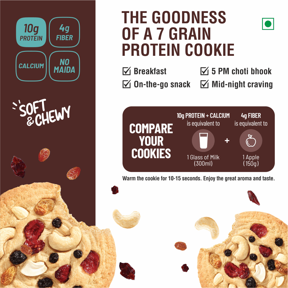 Ritebite Max Protein Trail Mix Cookies With No Maida And 7 Grains, Loaded With Protein 55 g Combo