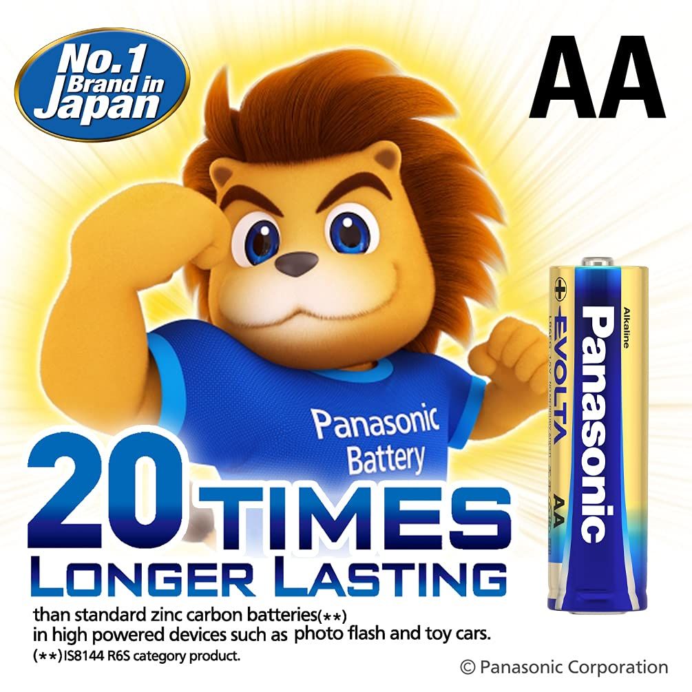 Panasonic Evolta AA Alkaline Battery | Anti-Leak Seal