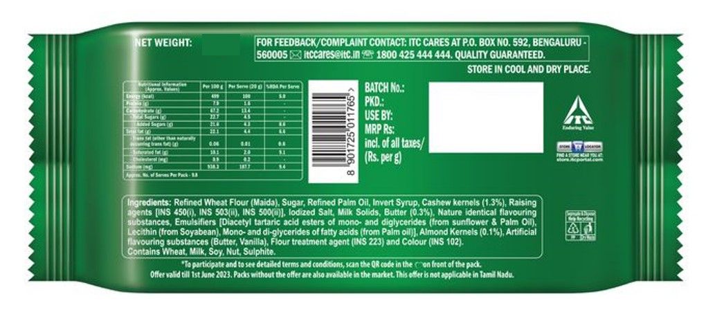 Sunfeast Mom's Magic Cashew & Almond Cookies Packet 197 g Combo