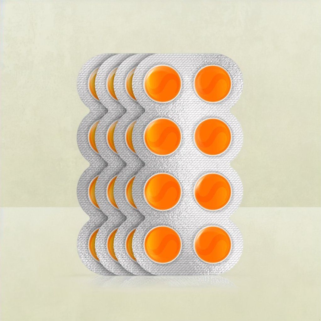 Strepsils Medicated Lozenges For Sore Throat (8 Each) Orange (Pack Of 4)
