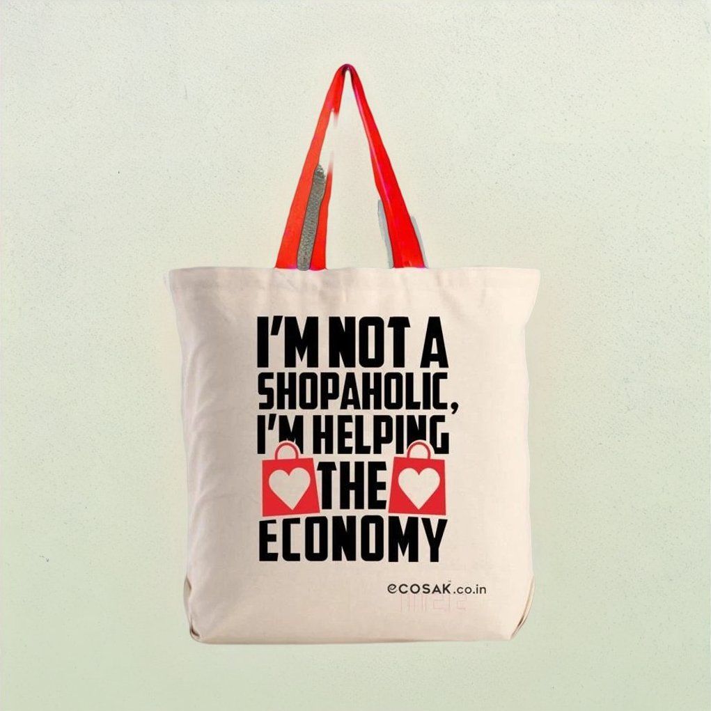 Ecosac Shopaholic Canvas Tote Bag