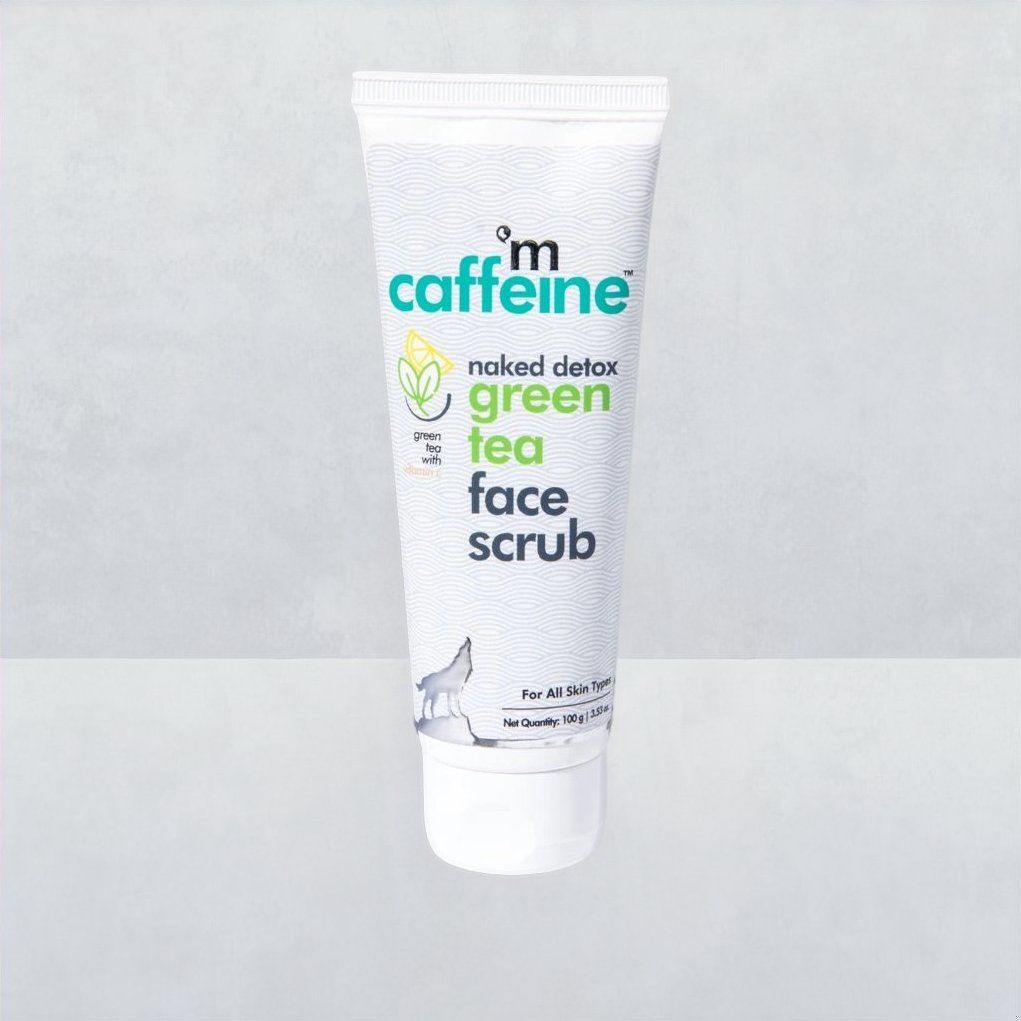 mCaffeine Green Tea Face Scrub with Vitamin C - Exfoliates Gently
