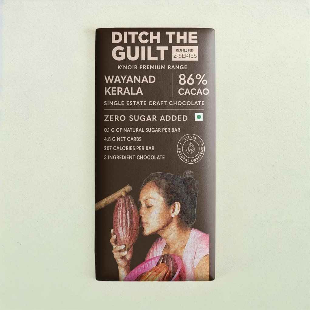 Ditch The Guilt 86% Cacao Zero Sugar Dark Chocolate