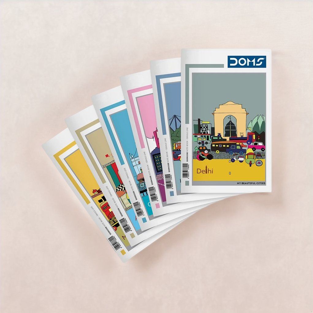 Doms Single Line NoteBook (My Beautiful Cities Series) Note Book - (27 cm x 17 cm)