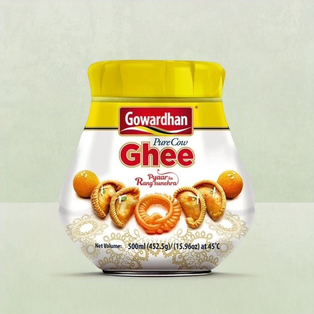 Gowardhan Pure Cow Ghee (Jar)(500 ml) & Aadisha Jaggery Block(450 gms) Combo