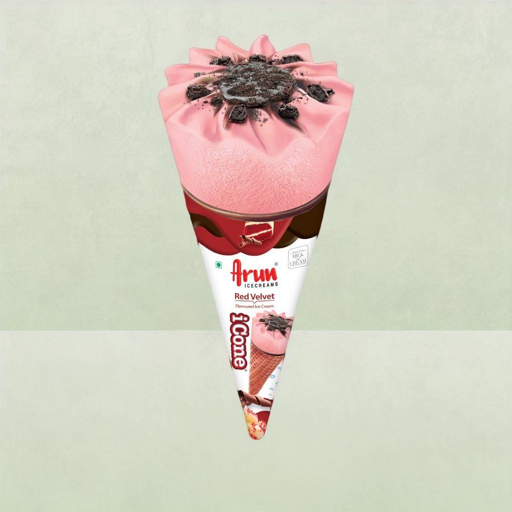 Arun Red Velvet Icone Ice Cream Cone 100 ml Combo
