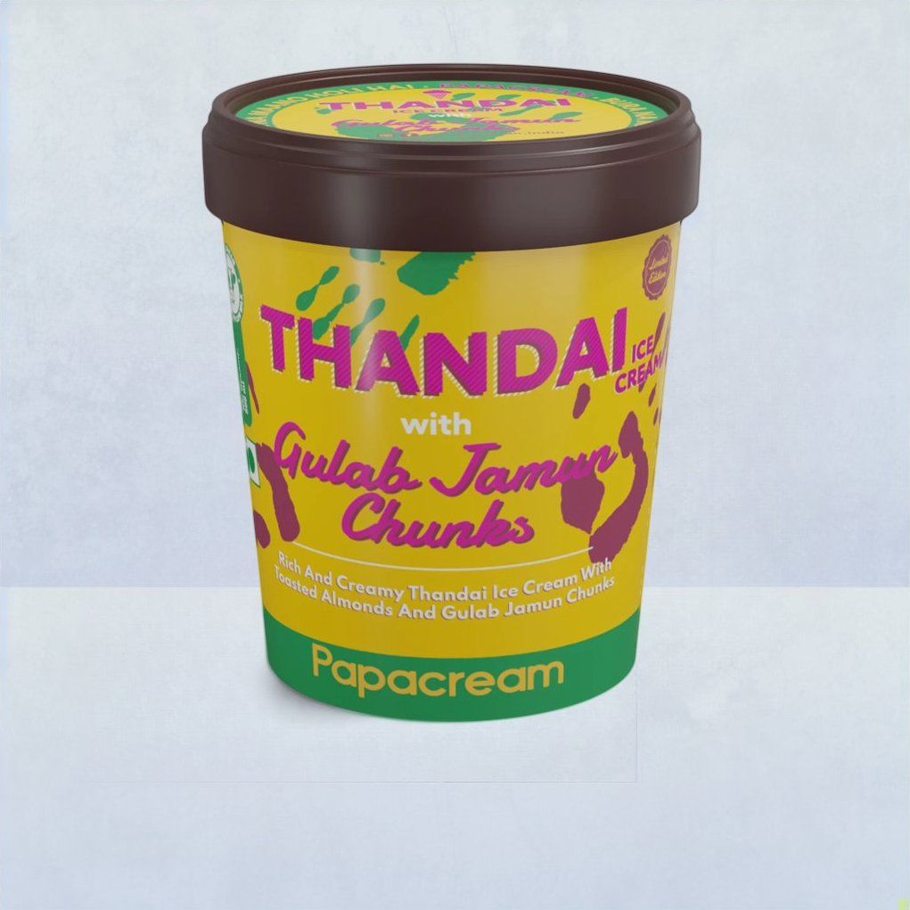 Papacream Thandai Ice Cream With Gulab Jamun Chunks