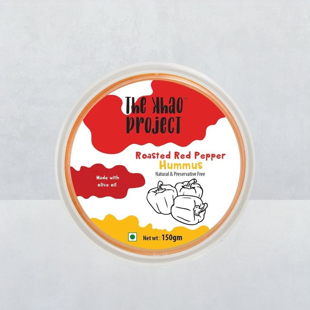 The Khao Project Roasted Garlic & Dill Hummus(150gms) & The Khao Project Roasted Red Pepper Hummus(150gms) Combo