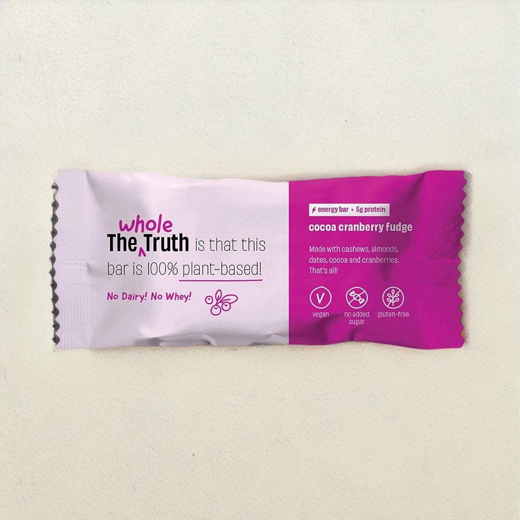 The Whole Truth Choco Cranberry Fudge Energy bar 40 g Combo