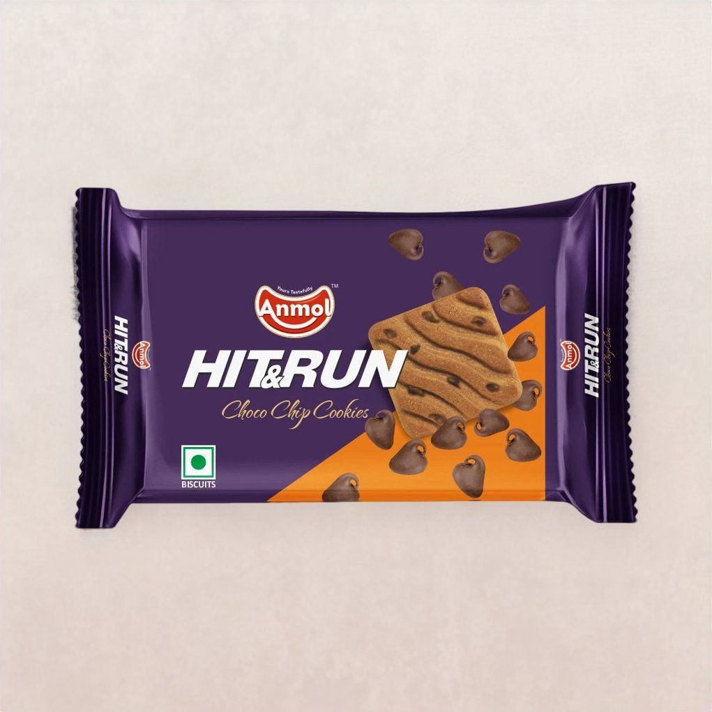 Anmol Hit & Run Choco Chip Flavoured Biscuits | Preservative-free