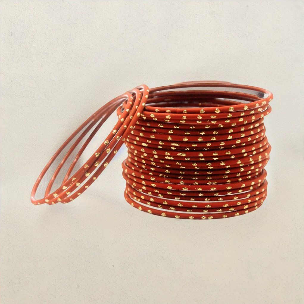 Bangles Red Size 2.6 Inch Metal