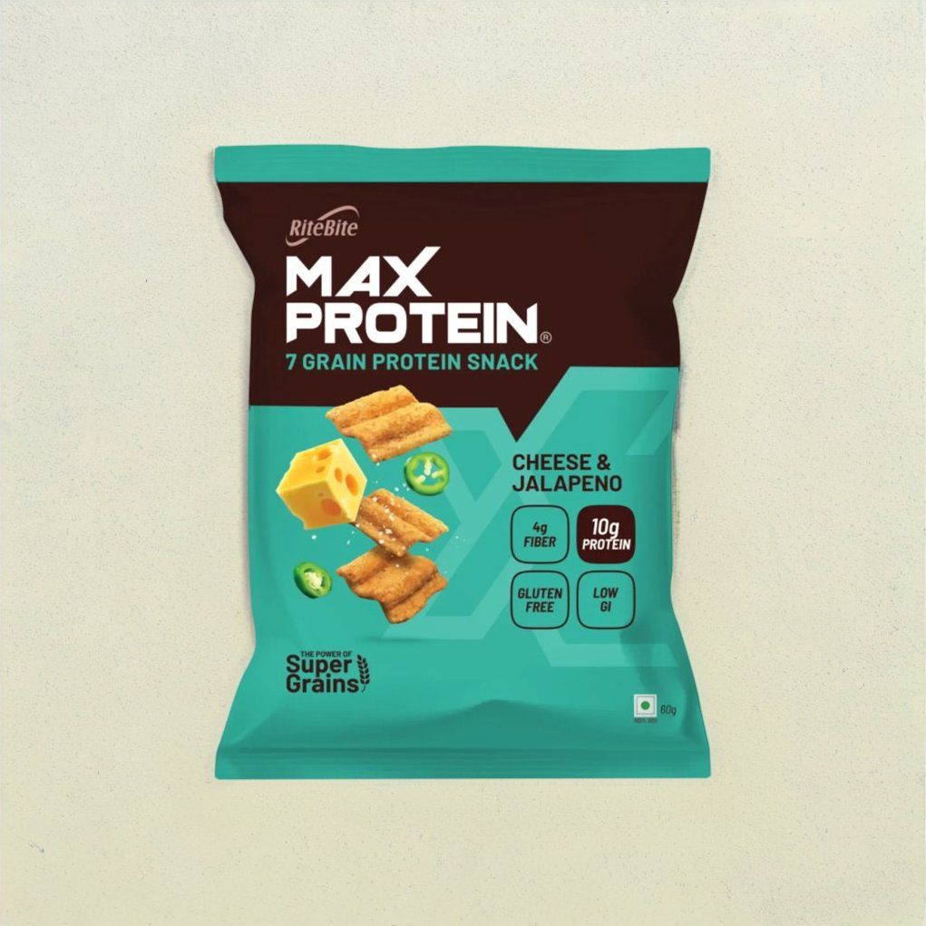 RiteBite Max Protein Chips Cheese & Jalapeno Protein Chips 60 g Combo