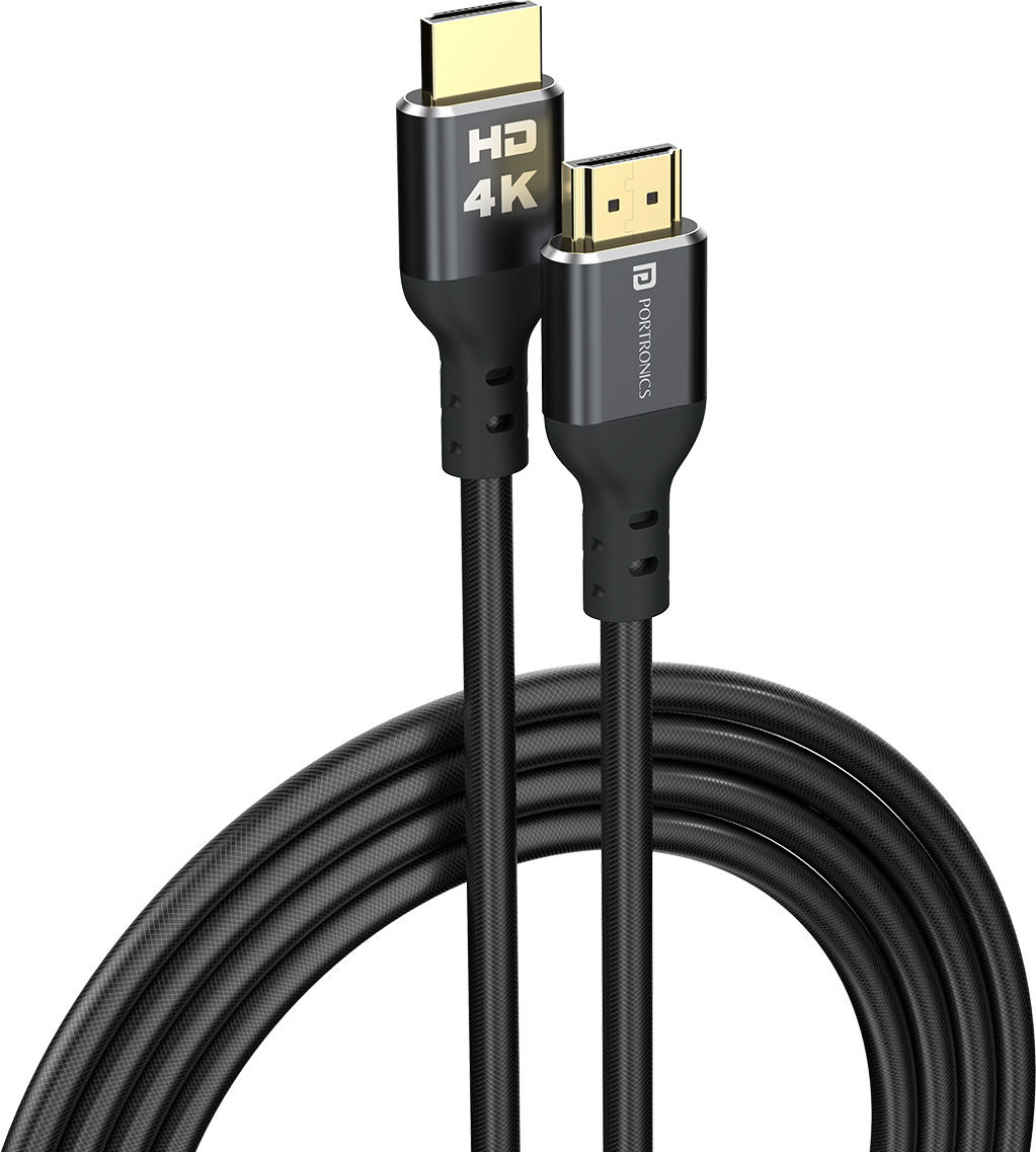 Portronics 1.5M Cord Length HDMI Cable(Grey)