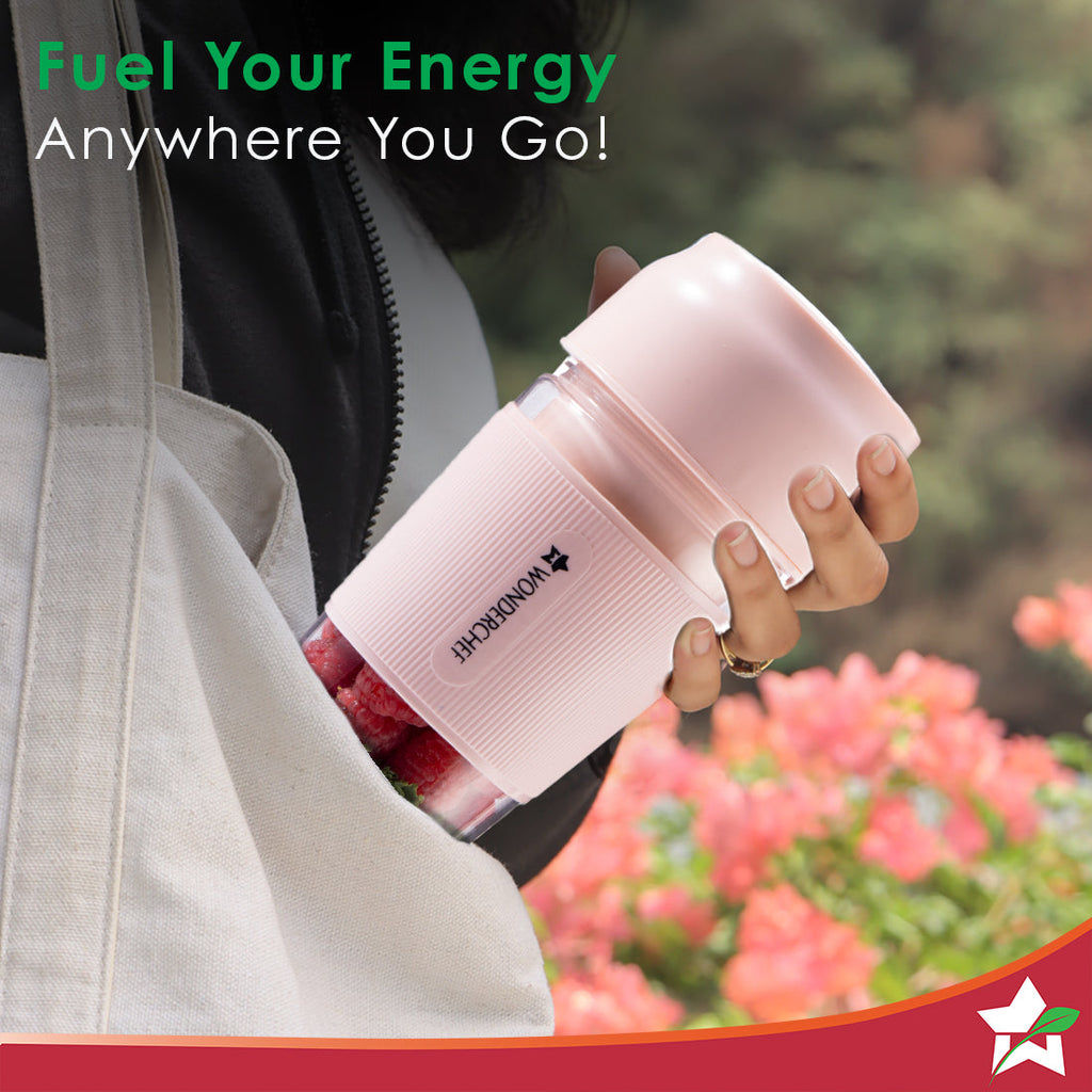 Wonderchef Nutri-Cup Portable Blender With Usb Charging 300Ml Pink