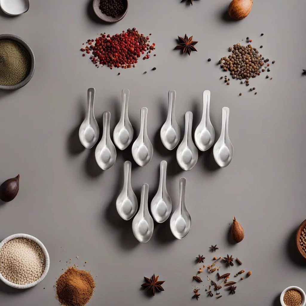 HAZEL Stainless Steel Mini Masala Spoons for Spices & Condiments - Set of 12