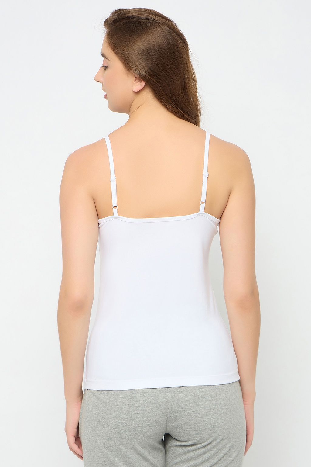 Clovia Chic Basic Camisole In White - Cotton(White - S)